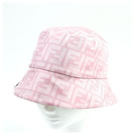 Fendi-Chapéu de seda reversível FENDACE FXQ698 Rosa Dourado M-Rosa