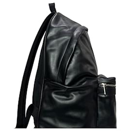 Saint Laurent- Saint Laurent City Backpack in Black Calfskin Leather-Black