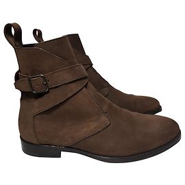 Botas Jodhpur Wyatt da Saint Laurent em camurça marrom Marrom Vermelho