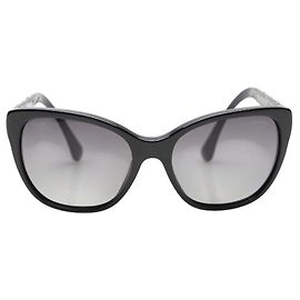 Chanel Coco Mark Rhinestone Sunglasses 5299-B Black
