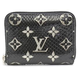 Louis Vuitton-Louis Vuitton Python Leather Monogram Exotic Zippy Coin Purse N97059-Black