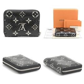 Louis Vuitton-Louis Vuitton Python Leather Monogram Exotic Zippy Coin Purse N97059-Black