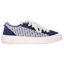 Baskets Dior Homme B33 Oblique en daim bleu marine Bleu Bleu Marine