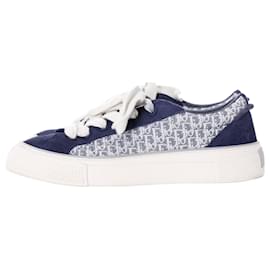 Dior-Dior Homme B33 Oblique Sneakers in Navy Blue Suede-Blue,Navy blue