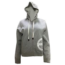 Felpa con zip Louis Vuitton Stamp in cotone grigio Grigio