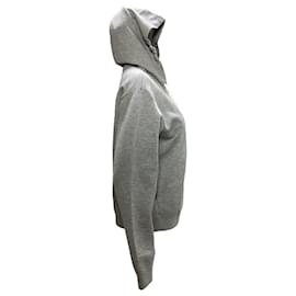Louis Vuitton-Louis Vuitton Stamp Zip-Up Hoodie in Grey Cotton-Grey