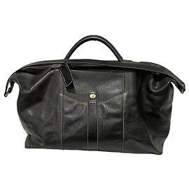Alfred Dunhill Dunhill Black Leather Boston Shoulder Bag Black