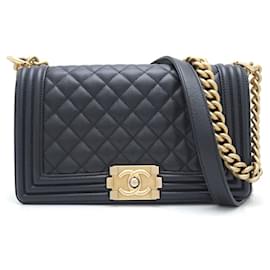 Chanel-Chanel Boy Caviar Shoulder Bag A67086-Black