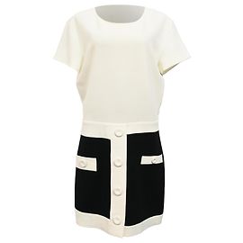 Robe Mini Monochrome Boutique Moschino en Triacétate Noir et Blanc Blanc