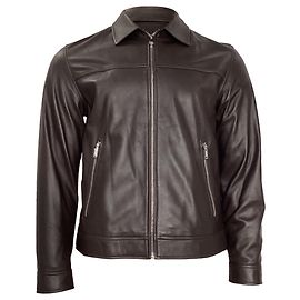Theory Rhett Zipped Jacket in Brown Lambskin Leather Brown