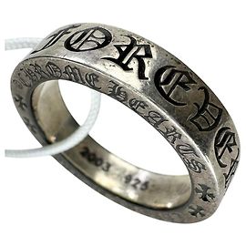 Chrome Hearts Silver 925 Cross Ring Silvery Metallic