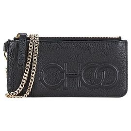 Monedero de cuero Jimmy Choo Negro