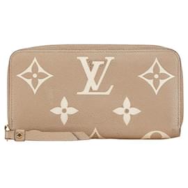 Louis Vuitton-Louis Vuitton Monogram Zippy Wallet Beige-Brown,Beige