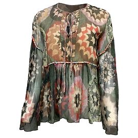 Blusa transparente con estampado patchwork Chloé Rosace en seda multicolor Multicolor