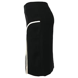 Lanvin- Lanvin Mini Pencil Skirt with Piping in Black Viscose-Black