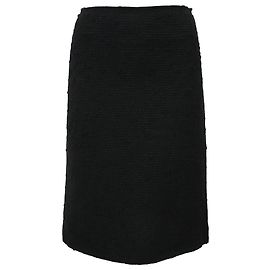 Prada Midi A-Line Skirt in Black Tweed Wool Black