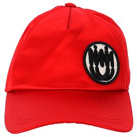 Miu Miu Logo Patch Baseball Cap in Red Canvas Red