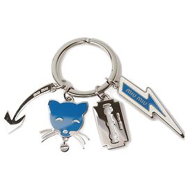 Miu Miu Keyring Keychain Cat Motif 5AP703 Blue Silver Blue