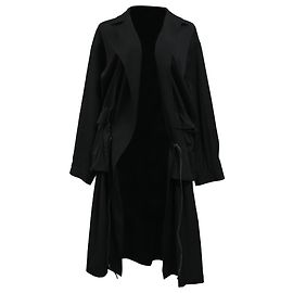 Yohji Yamamoto Noir Oversized Trench Coat in Black Wool Black