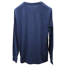 Ralph Lauren-Ralph Lauren Slim Fit Long Sleeve T-shirt in Navy Blue Cotton-Navy blue