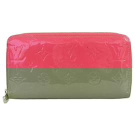 Louis Vuitton-Louis Vuitton Monogram Vernis Zippy Wallet Long Wallet-Pink