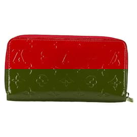 Louis Vuitton-Louis Vuitton Monogram Vernis Zippy Wallet Patent Leather-Red