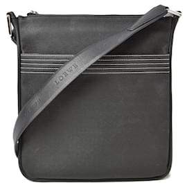Loewe-Loewe Coated Canvas Shoulder/Messenger Bag Black-Black