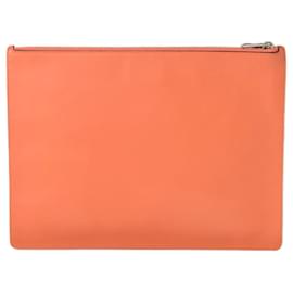 Loewe-Loewe Lamb Leather Clutch Bag Unisex-Orange