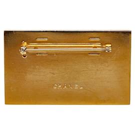 Chanel-Chanel Logo Plate Coco Mark Brooch Gold Plated-Golden,Metallic