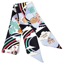 Hermès Sciarpa Twilly CARRES VOLANTS in seta Hermes Multicolore