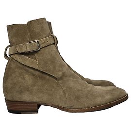 Bottes Jodhpur Wyatt de Saint Laurent en daim marron Marron