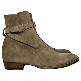 Saint Laurent- Saint Laurent Wyatt Jodhpur Boots in Brown Suede-Brown