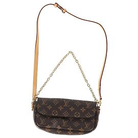 Bolsa Ivy Wallet on Chain em Canvas Marrom Louis Vuitton Marrom Vermelho