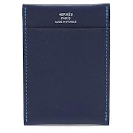 Hermès-Hermes MC2 Leather Card Case Blue-Blue