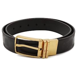 Louis Vuitton-Cinto de couro Damier Infini Louis Vuitton M9675V-Marrom