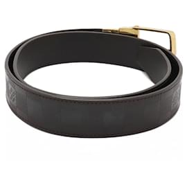 Louis Vuitton-Cinto de couro Damier Infini Louis Vuitton M9675V-Marrom