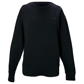 Schwarzer Baumwollpullover mit Acne Studios Logo-Applikation Schwarz