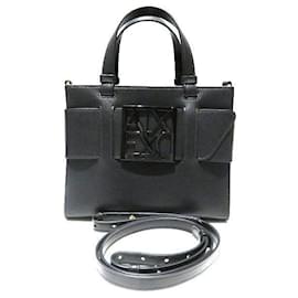 Armani-Armani Exchange Leather Handbag 942690-Black