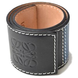 Loewe Leather Bracelet/Bangle Anagram Black/Blue Black