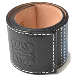 Loewe-Loewe Leather Bracelet/Bangle Anagram Black/Blue-Black