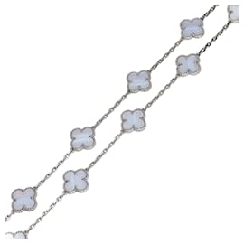 Van Cleef & Arpels-Van Cleef & Arpels K18WG White Chalcedony Pendant Necklace VCARD80900-White