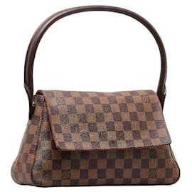 Louis Vuitton-Louis Vuitton Damier Mini Looping Special Order Handbag Shoulder Bag N51148 Brown PVC Leather-Brown