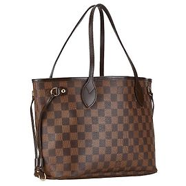 Bolsa tote Louis Vuitton Damier Neverfull PM N41359 em couro PVC marrom Marrom