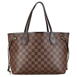 Louis Vuitton-Louis Vuitton Damier Neverfull PM Tote Bag N41359 Brown PVC Leather-Brown