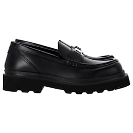 Dolce & Gabbana-Dolce & Gabbana City Trek Logo Loafers in Black Leather-Black