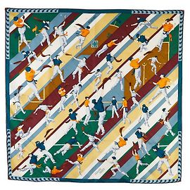 Lenço de seda Hermès Carré 90 PILOTARI Verde