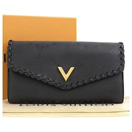 Louis Vuitton-Louis Vuitton Very Long Wallet M62059 Leather-Black