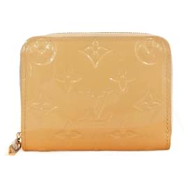 Louis Vuitton-Louis Vuitton Monogram Vernis Zippy Coin Purse M90203-Brown,Beige