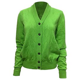 Maison Martin Margiela Maison Margiela Pointelle-Strickjacke aus grüner Baumwolle Grün