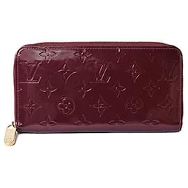Louis Vuitton-Louis Vuitton Vernis Leather Zippy Wallet-Red